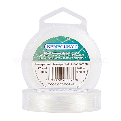 BENECREAT 70m 0.5mm Clear Fishing Nylon Beading Thread Wire for Hanging Ornaments OCOR-BC0005-H-01-1