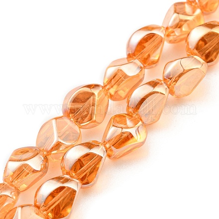 Brins de perles de verre transparentes plaquées lustre EGLA-G037-04A-PL03-1