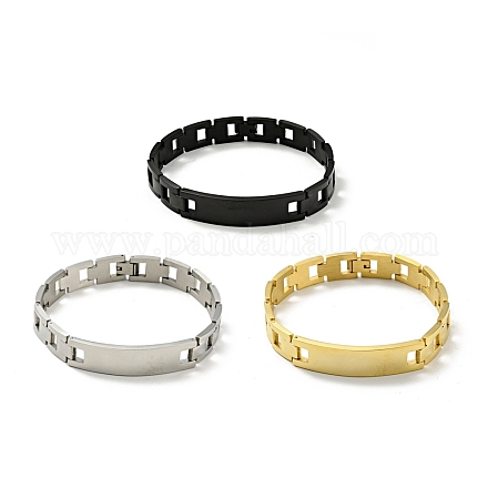 304 bracelet chaînes à maillons solides empilables en acier inoxydable BJEW-G649-14-1