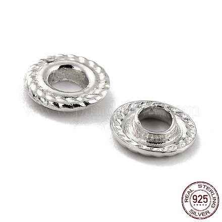 Rhodium Plated 925 Sterling Silver Grommet Eyelet Findings STER-Z001-007P-1