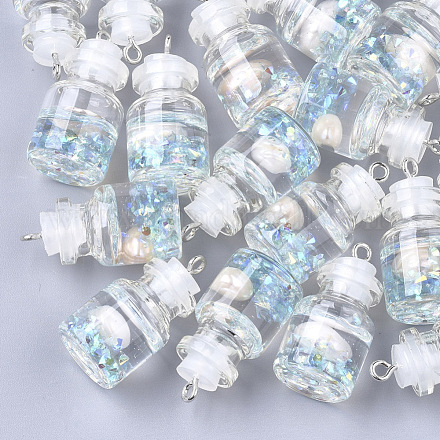 Colgantes de botellas de vidrio GLAA-T001-03F-1