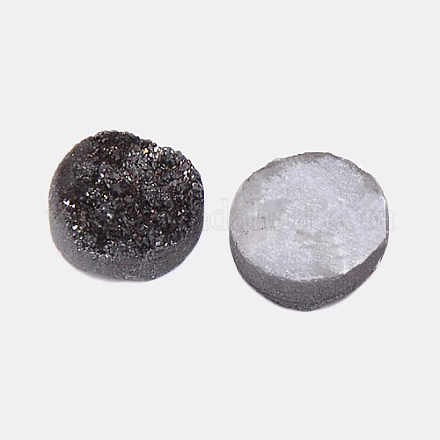 Electroplate Natural Druzy Crystal Cabochons G-L047-12mm-03-1