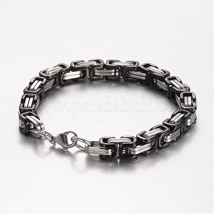201 Stainless Steel Bracelets BJEW-K134-01C3-7mm-1