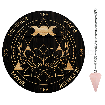 Ahademaker 1pc pendenti in pietra di quarzo rosa naturale cono/punta/pendolo DIY-GA0004-30E-1