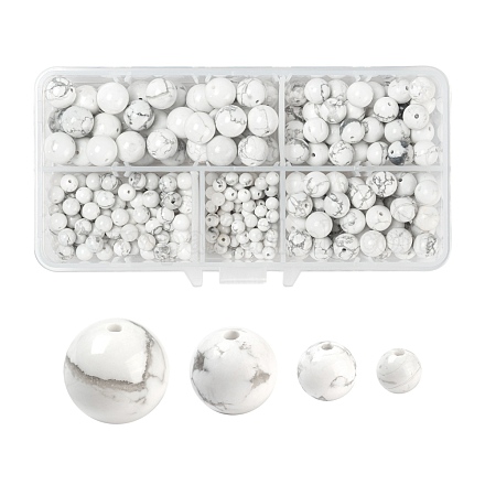 340Pcs 4 Style Natural Howlite Beads G-LS0001-45-1