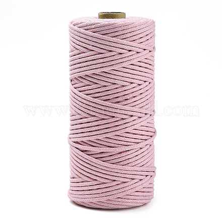 コットン糸  マクラメコード  装飾的な糸のスレッド  DIYの工芸品について  ギフトラッピングとジュエリー作り  ピンク  3mm  約109.36ヤード（100m）/ロール。 OCOR-T001-02-32-1