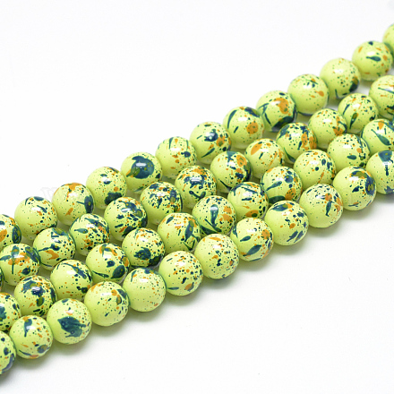 Baking Painted Glass Beads Strands DGLA-S115-8mm-K09-1