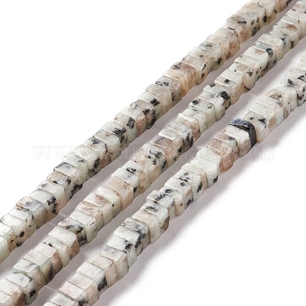 Natürliche Sesam Jaspis / Kiwi Jaspis Perlen Stränge G-K326-13-1