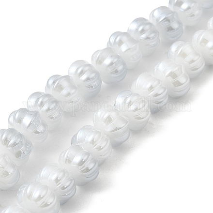 Perles de verre galvanoplastiques plaquées lustre nacré GLAA-G106-02A-PL03-1