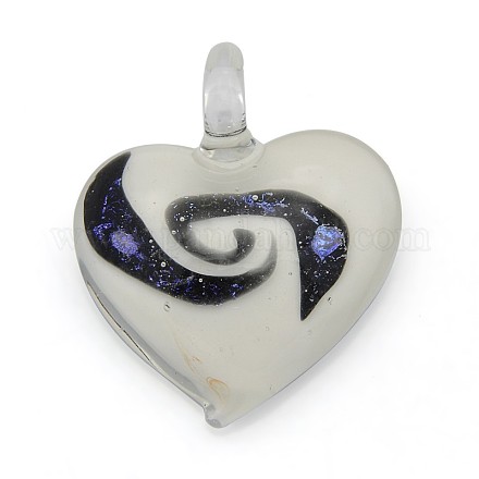 1Box Handmade Dichroic Glass Heart Pendants DICH-X034-01-1