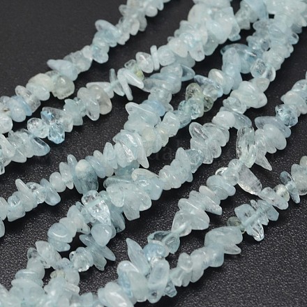 Chips Natural Aquamarine Beads Strands G-N0164-24-1