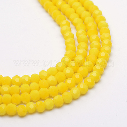 Chapelets de perles en verre opaques solides GLAA-R166-6mm-02F-1