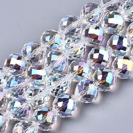 Chapelets de perles en verre électroplaqué EGLA-S194-05A-G01-1