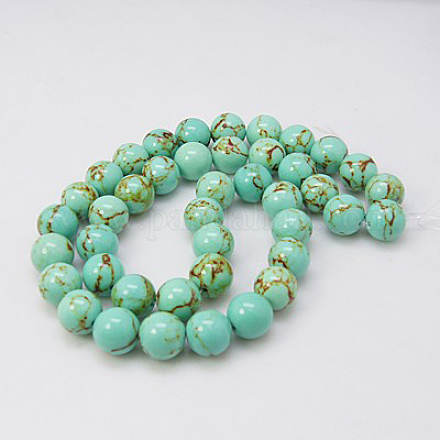Chapelets de perles en turquoise synthétique X-TURQ-H038-6mm-XXS10-1