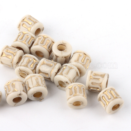 Column Plating Acrylic Beads PACR-Q102-126A-1