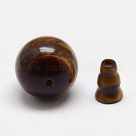 Natürlichen Tigerauge buddhistischen Perlen X-G-M011-01C-1
