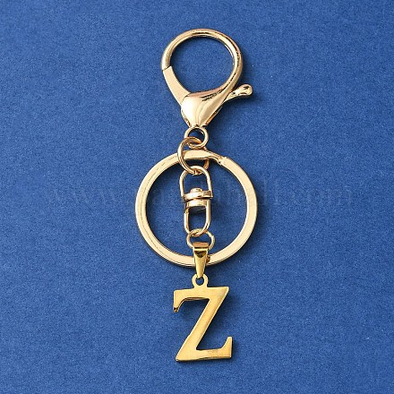 304 Schlüsselanhänger mit Anfangsbuchstabenanhänger aus Edelstahl KEYC-YW00005-26-1