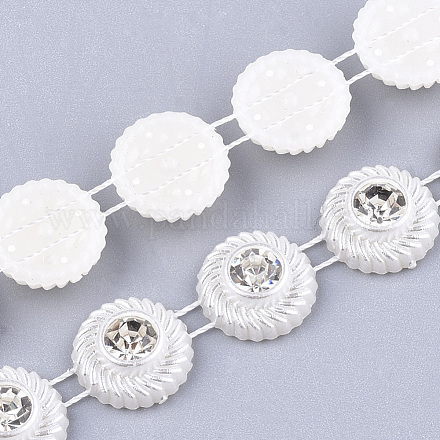 Hilo de guirnalda de cuentas de perlas de imitación de plástico abs AJEW-S073-32-1