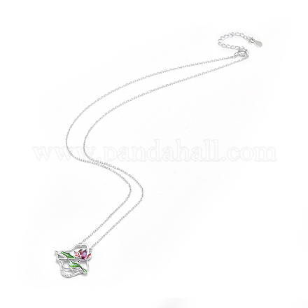 925 подвесные стерлингового серебра ожерелья NJEW-F246-05P-1