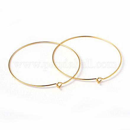 Accessoires de bijoux doré crochets d'oreilles plaquées laiton X-EC067-6NFG-1