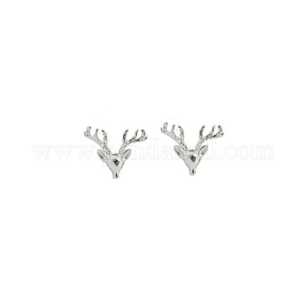 925 Sterling Silver Stud Earrings EJEW-BB46821-A-1