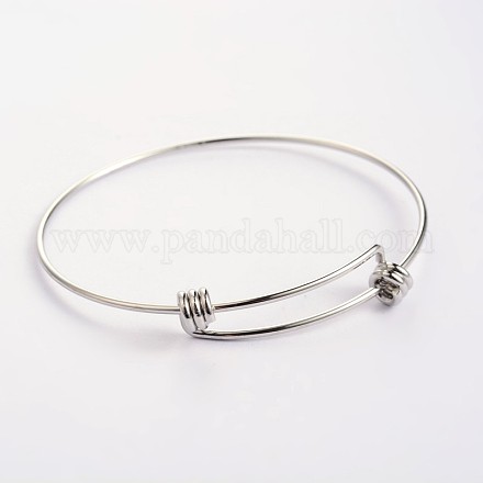 Adjustable 304 Stainless Steel Expandable Bangle Making BJEW-L523-16P-1