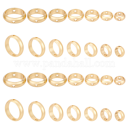 Ph pandahall 28 Stück runder Perlenrahmen aus 14 Karat Gold KK-PH0005-07-1