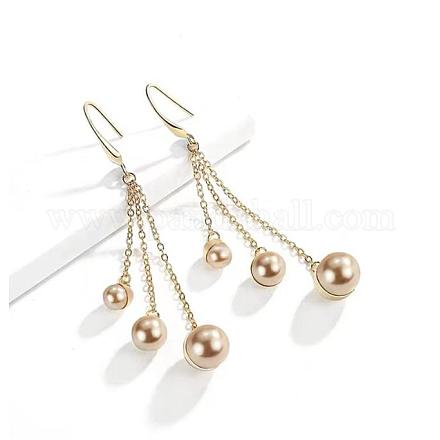 Boucles d'oreilles pendantes vintage en perles d'imitation JE1098B-1