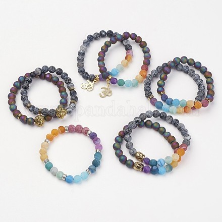 Perles naturelles et synthétiques étirer bracelets BJEW-P065-08-1