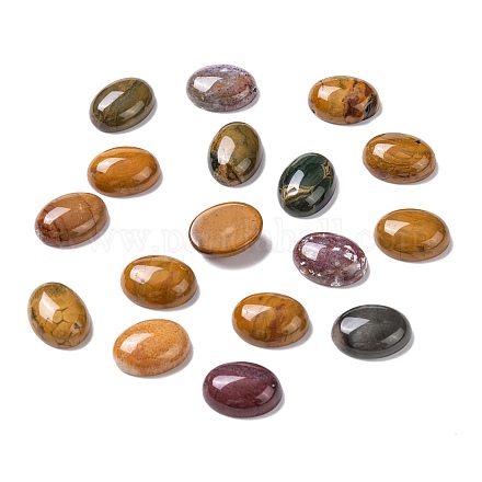 Ágata natural de cabuchones de piedras preciosas ovales G-J329-02-12x16mm-1