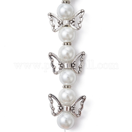 Hebras de cuentas de perlas de vidrio con forma de hada ángel AJEW-JB01180-03-1