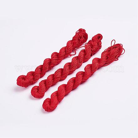 ナイロン糸  作るカスタム織りブレスレットのためのナイロン製のアクセサリーコード  ファイヤーブリック  1mm  約26.24ヤード（24m）/バンドル  10のバンドル/袋  約262.46ヤード（240m）/バッグ NWIR-R002-1mm-2-1