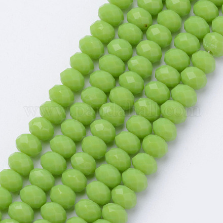 Faceted Solid Color Glass Rondelle Bead Strands GLAA-Q044-6mm-19-1