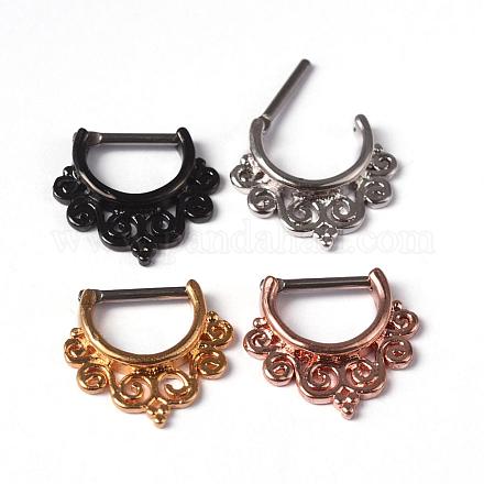 Flower Titanium Steel Nose Studs Nose Piercing Jewelry AJEW-H007-03-1