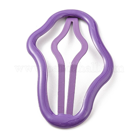 クラウドアロイスナップヘアクリップ  女の子のためのヘアアクセサリー  紫色のメディア  67.5x42x1.5mm PHAR-D014-01M-1