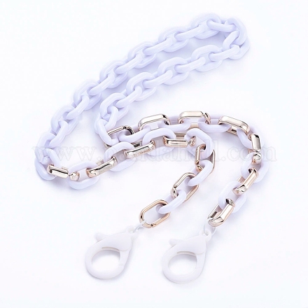 Personalisierte Halsketten aus Acryl und CCB-Kunststoffkabel X-NJEW-JN02824-01-1