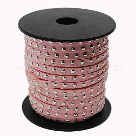 Silver Aluminum Studded Faux Suede Cord LW-D004-07-S-1