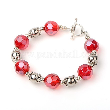Bracelets en perles de verre pour femmes à la mode BJEW-JB01590-05-1