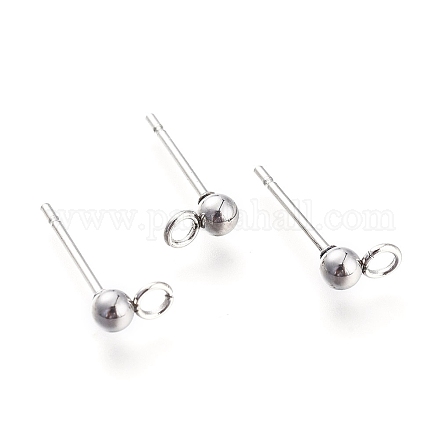 Accessoires de puces d'oreilles avec boule en 304 acier inoxydable STAS-M274-009-P-1