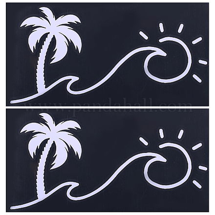 Adesivi per auto autoadesivi per cartoni animati in pvc a tema spiaggia FIND-WH0152-165B-1