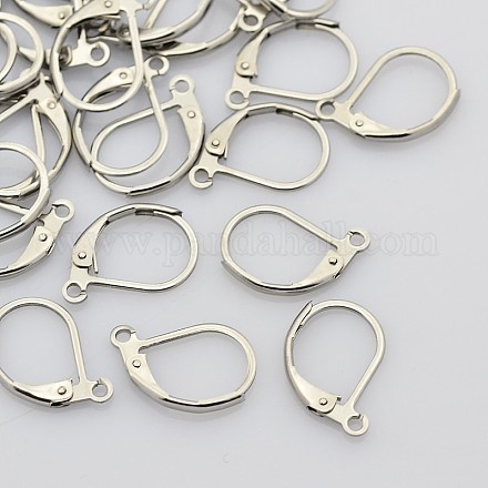 PandaHall- Pack of 100pcs Stainless 304 Steel Plate Lever Back Earrings French Hook STAS-PH0010-07-1