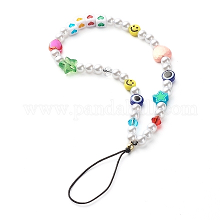 Imitazione plastica abs perla e imitazione cinturini mobili perle di vetro bicono di cristallo austriaco HJEW-JM00554-1