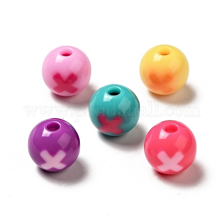 Perles acryliques opaques bicolores SACR-K003-02-1