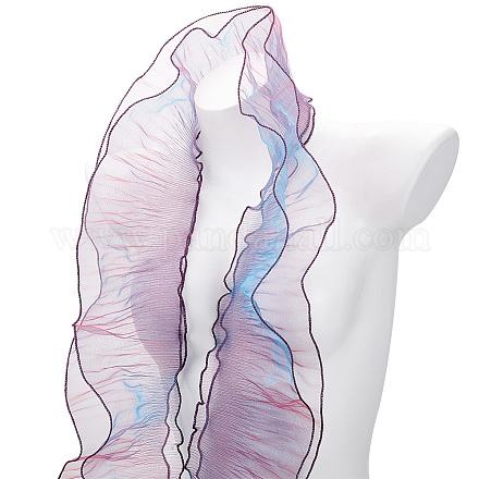 Cinta de ajuste de encaje plisado de poliéster color sirena DIY-WH0401-58B-1