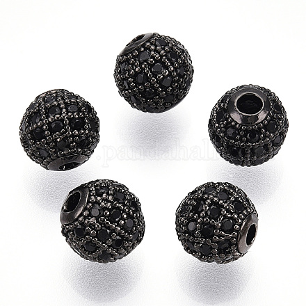 Perles de zircone cubique de placage de rack en laiton ZIRC-S001-8mm-B04-1