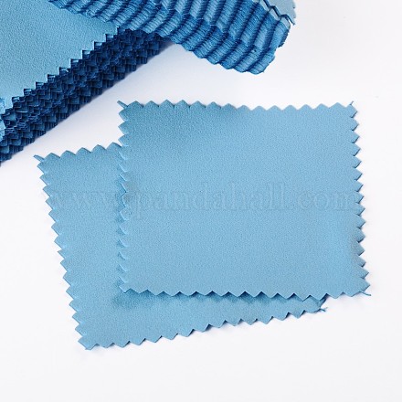 Tissu de daim tissu de polissage carré argent AJEW-G005-01-1