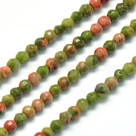 Natural Unakite Beads Strands G-J002-08-1