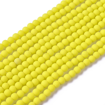 Frosted Opaque Glass Bead Strands FGLA-G002-A06-1