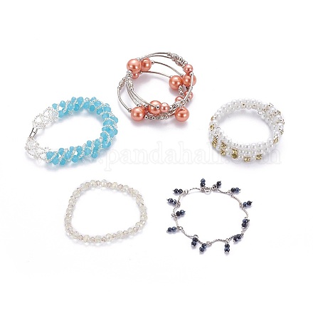Perle di vetro braccialetti BJEW-MSMC002-29-1