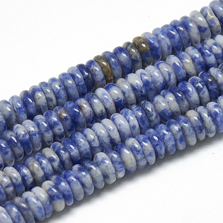 Fili di perle di diaspro macchia blu naturale G-T079-05-1